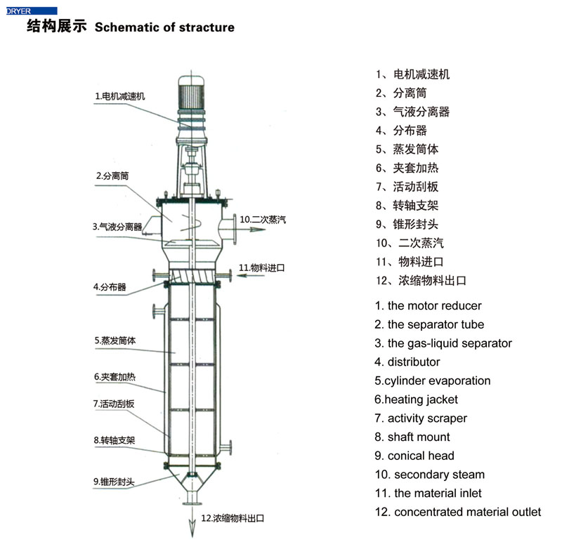  機械攪拌式簿膜式蒸發(fā)器(圖3)